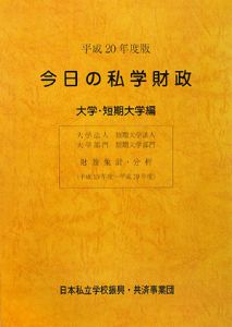 今日の私学財政　大学・短期大学編　平成２０年