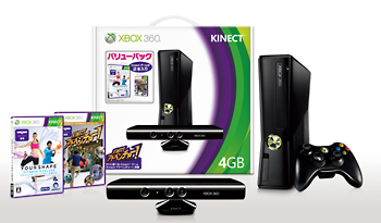 Xbox 360 4GB + Kinect バリューパック(S5G00006)