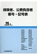 保険者、公費負担者　番号・記号表　平成29年4月