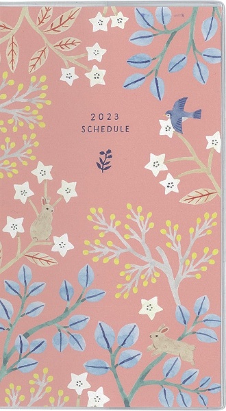 シンプル手帳　亀井英里　花ピンク　２０２３年１月始まり　２０２３