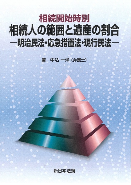 相続開始時別　相続人の範囲と遺産の割合　明治民法・応急措置法・現行民法