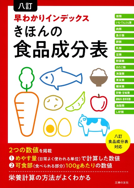 八訂早わかりインデックスきほんの食品成分表　八訂食品成分表対応