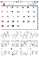 書き込み式シンプル月間＆年間カレンダー（A3）【K6】　2024年