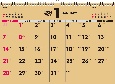 書き込み式シンプルカレンダー（クラフト／A3ヨコ）【K22】　2024年