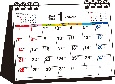 シンプル卓上カレンダー（A6ヨコ／カラー）【T4】　2024年