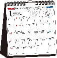 シンプル卓上カレンダー（スクエア／A5変型）【T17】　2024年