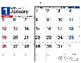 書き込み式シンプルカレンダー（リングレス／B4ヨコ）【K1】　2025年